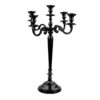 Black Aluminum 5 Lights Candle Holder Candelabra, 33″