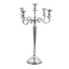 Silver Matte Aluminum 5 Lights Candle Holder Candelabra, 33″