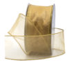 gold wired sheer ribbon 2.4in