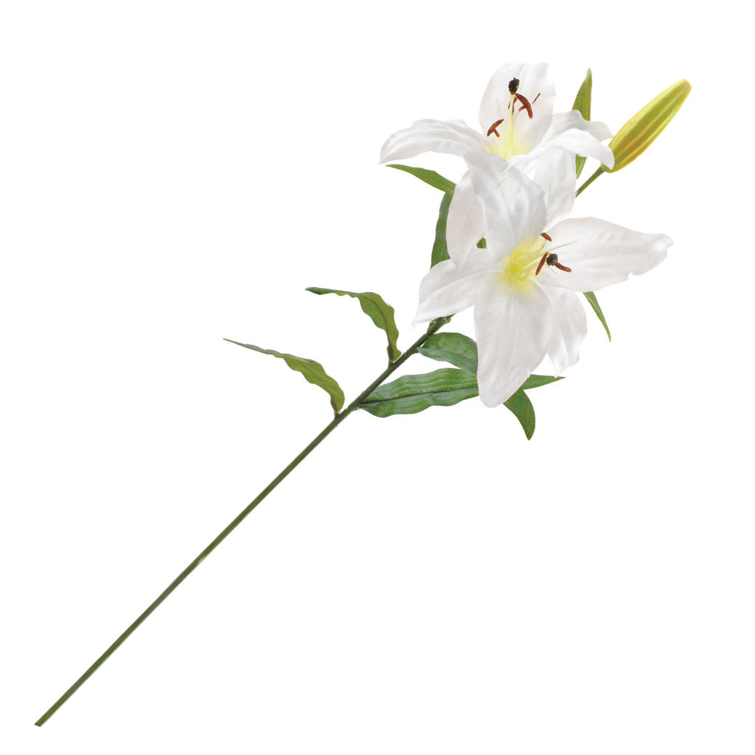 White Silk Single Long Stem Rose, 30in - Royal Imports