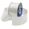 white waterproof poly-satin ribbon 2.75in