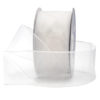 white wired sheer ribbon 2.4in